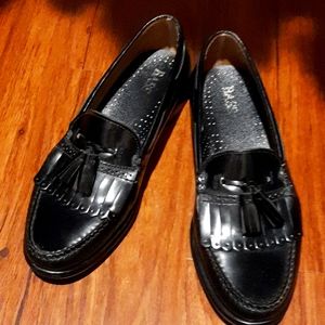 Vintage Black Bass Tassel Loafers Size 9.5